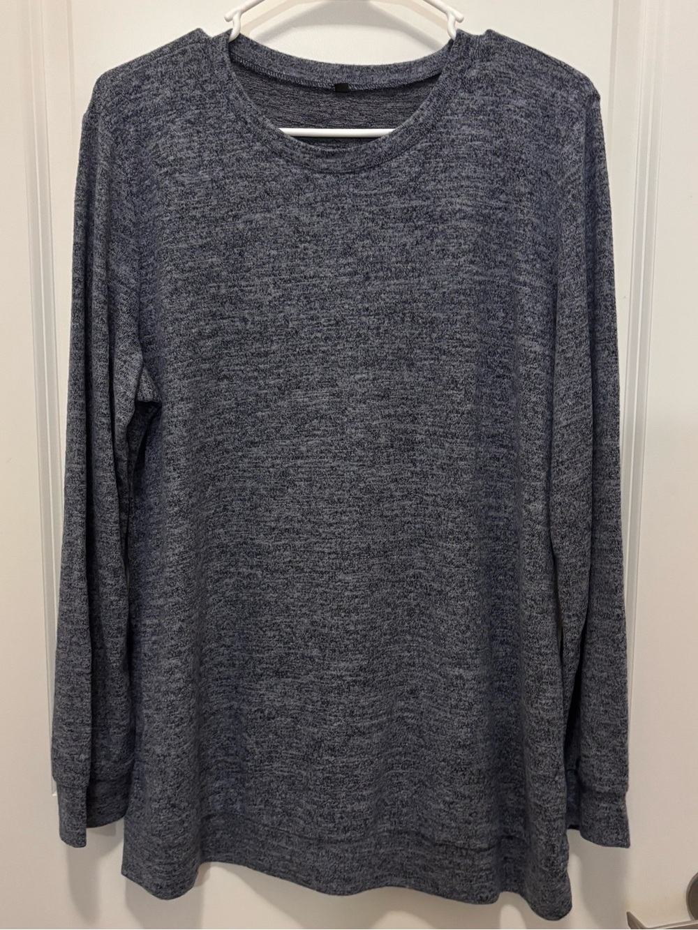 Men's Heather Navy Crewneck Sweater - Classic Long Sleeve